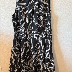 Express Sleeveless Black and White Patterned Mini Dress